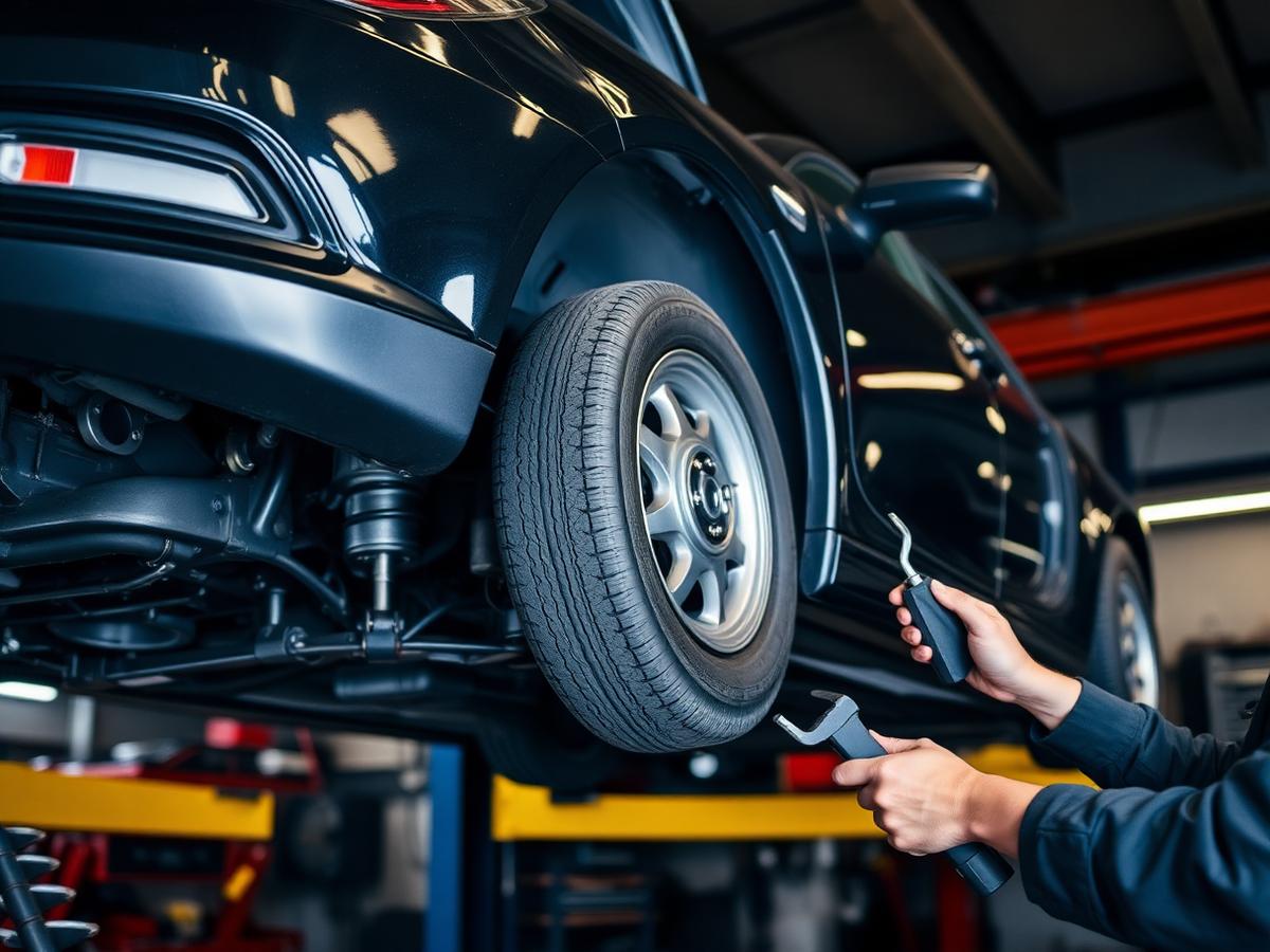 Suspension repair on a vehicle lift